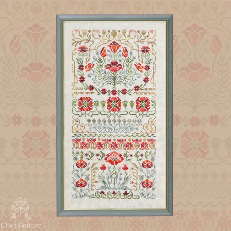 Digital embroidery chart “Gorgeous Poppy”