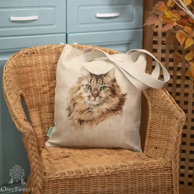 “Murzik Portrait” Linen Shopping Bag 
