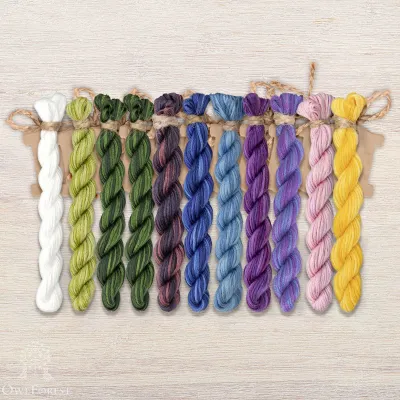 Set of OwlForest Hand-Dyed Threads for the “Flower Quaker Ball” Chart (Thread Trade n.a. Kirov)