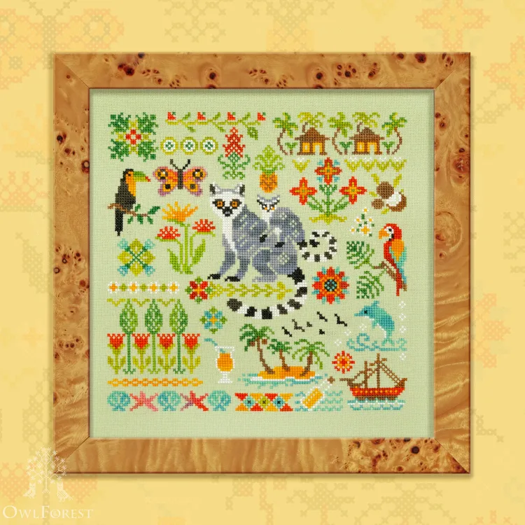 Embroidery kit “Lemuria. Lemur”