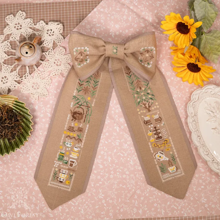 Printed embroidery chart “Tea Bow”