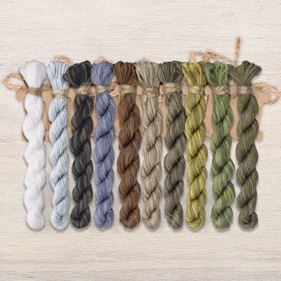 Set of OwlForest Hand-Dyed Threads for the “Snow leopard” Chart (DMC)