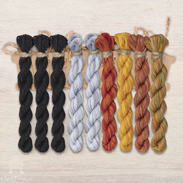 Set of OwlForest Hand-Dyed Threads for the «Moon Toad» (DMC)