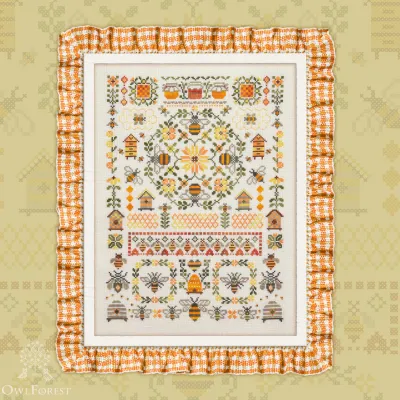 Digital embroidery chart “Golden Bees”