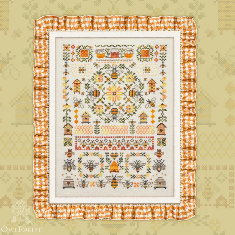 Digital embroidery chart “Golden Bees”