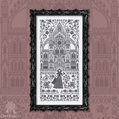 Printed embroidery chart “Black Roses”