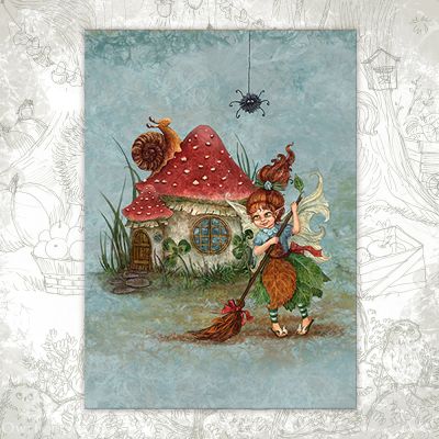 “Autumn Cleaning” Postcard