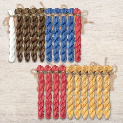 Set of OwlForest Hand-Dyed Threads for the “The Grand Owl Cup” Chart (Thread Trade n.a. Kirov)