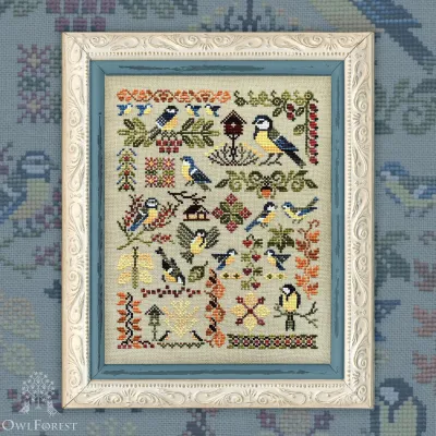 Digital embroidery chart “Titmice”