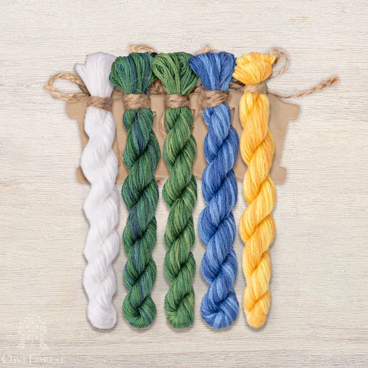 Basic Set of OwlForest Threads for the  “Lilies of the Valley” Embroidery (DMC)