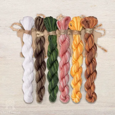 Set of OwlForest Hand-Dyed Threads for the “Bouquet for You!” Chart (DMC)