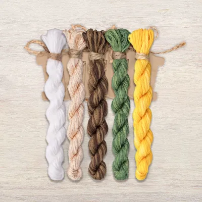 Set of OwlForest Hand-Dyed Threads for the “Tea Bow” Chart (DMC)