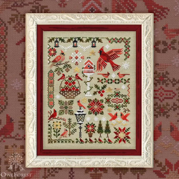 Digital embroidery chart “Red Cardinals”