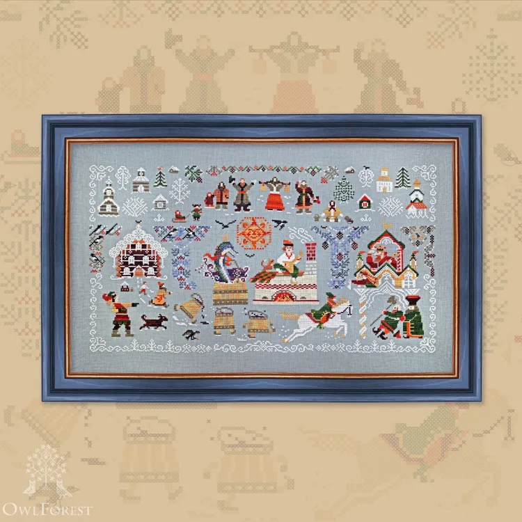 Printed embroidery chart “At the Pike's Behest”