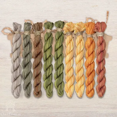 Set of OwlForest Hand-Dyed Threads for the “Golden Bees” Chart (Thread Trade n.a. Kirov)