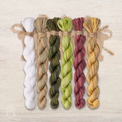 Set of OwlForest Hand-Dyed Threads for the “Snail Houses. Grape” Chart (DMC)