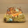 “Foxes” Cotton Kiss Clasp Pouch