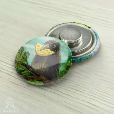 Magnet Needle Minder “Crow with Cheese”