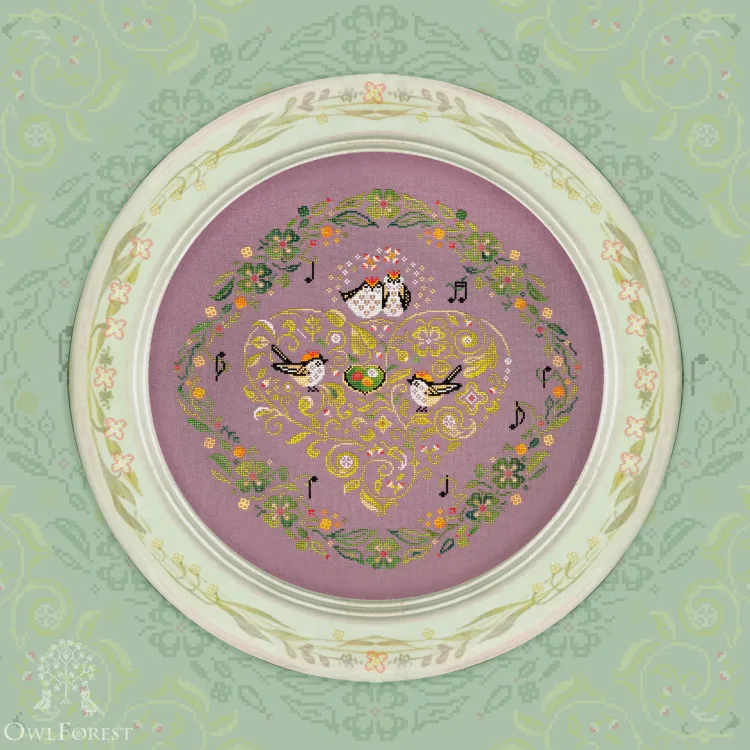 Digital embroidery chart “Singing Goldcrests”