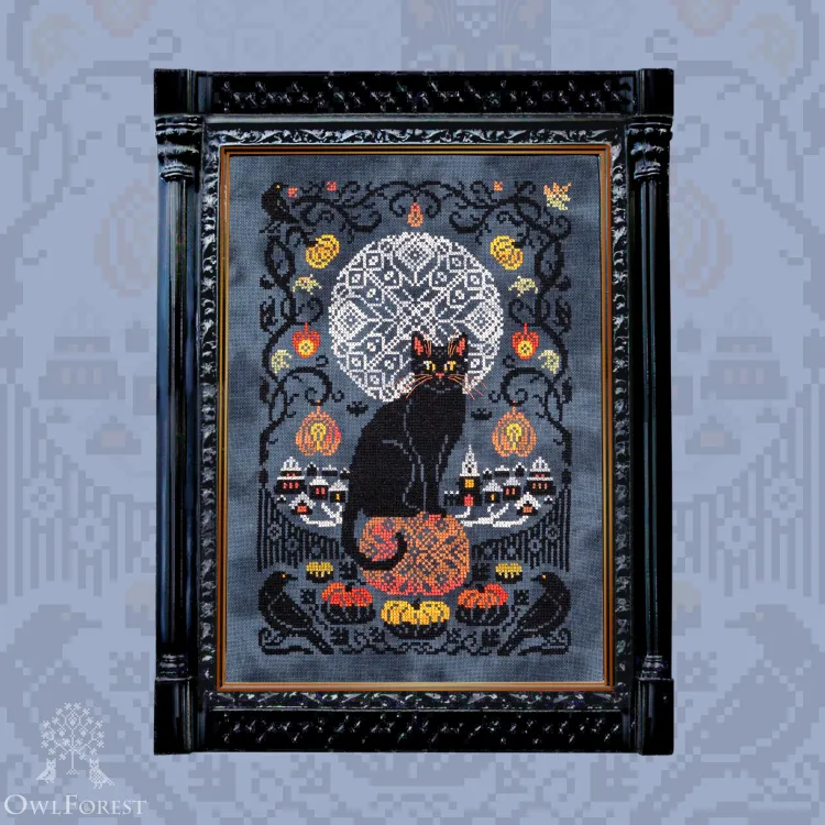 Printed embroidery chart “Moonlight Cat” Printed embroidery chart “Moonlight Cat”