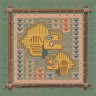 Digital embroidery chart “Mesoamerican Motifs. Fish” 5 colors