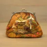 “Mushroom Capped Owl” Cotton Kiss Clasp Pouch