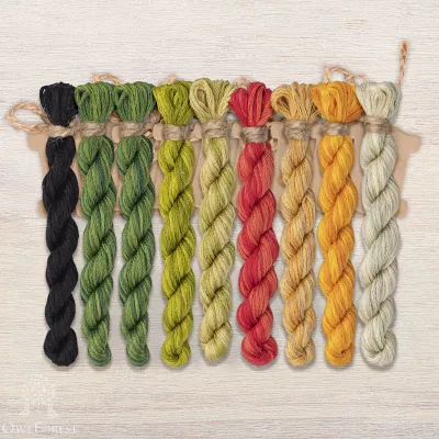 Set of OwlForest Hand-Dyed Threads for the “Singing Goldcrests” Chart (DMC)