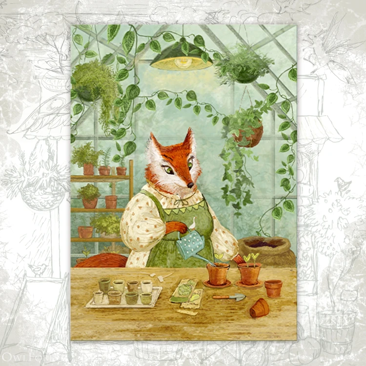 “March in the Greenhouse” Postcard