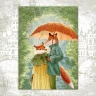 “Stroll Beneath an Umbrella” Postcard