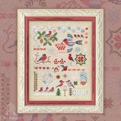 Digital embroidery chart “Bullfinches”