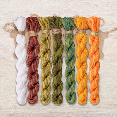 Set of OwlForest Hand-Dyed Threads for the “Сloudberry Summer” Chart (DMC)