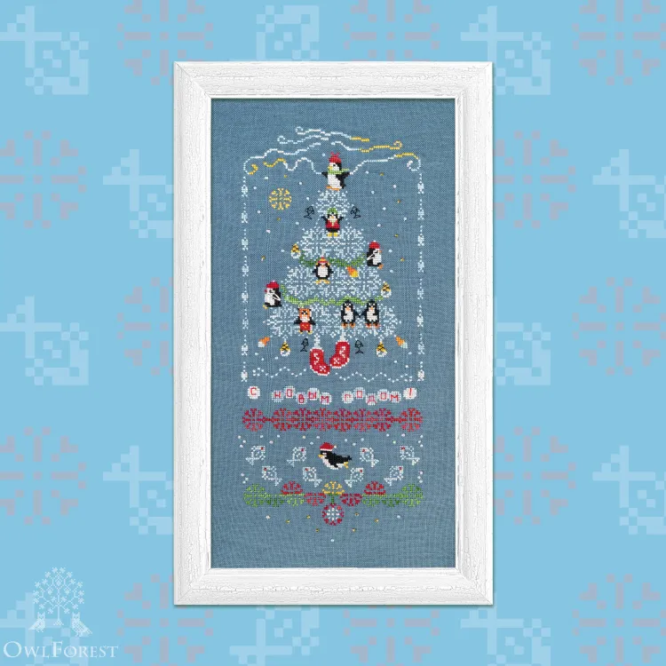 Free embroidery digital chart “Party at the South Pole”