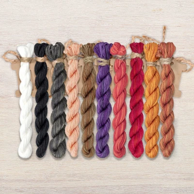 Set of OwlForest Hand-Dyed Threads for the “My Sweetie Pie” Chart (Thread Trade n.a. Kirov)