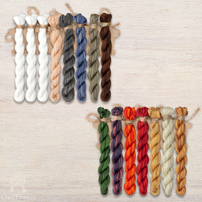 Set of OwlForest Hand-Dyed Threads for the “At the Pike's Behest” Chart (Thread Trade n.a. Kirov)
