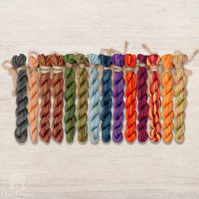 Set of OwlForest Hand-Dyed Threads for the “October Mood” Chart (Thread Trade n.a. Kirov)