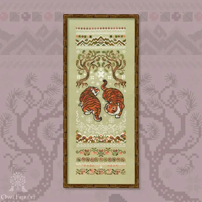 Digital embroidery chart “Berry Tigers”