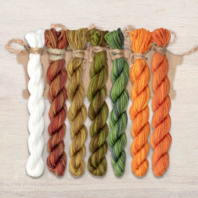Set of OwlForest Hand-Dyed Threads for the “Сloudberry Summer” Chart (Thread Trade n.a. Kirov)