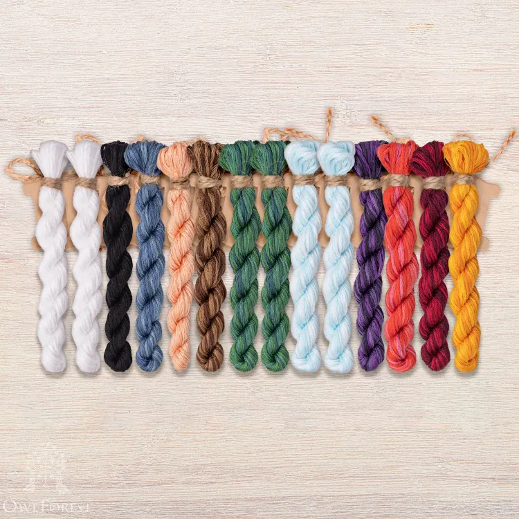 Set of OwlForest Hand-Dyed Threads for the “Nutcracker” Chart (DMC)