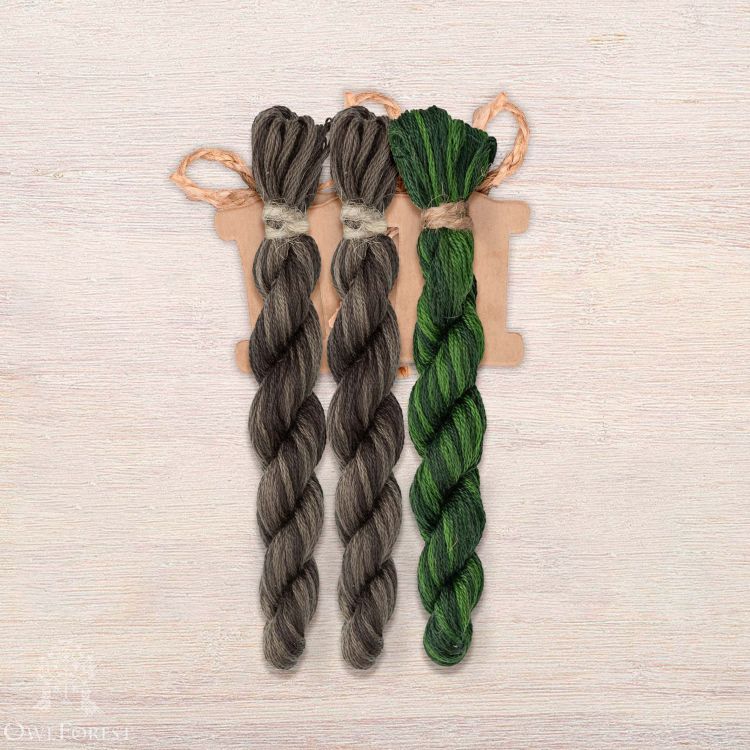 Set of OwlForest Hand-Dyed Threads for the “Hunter's Memories” Chart (DMC)