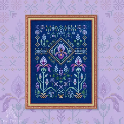 Digital embroidery chart “Irises”
