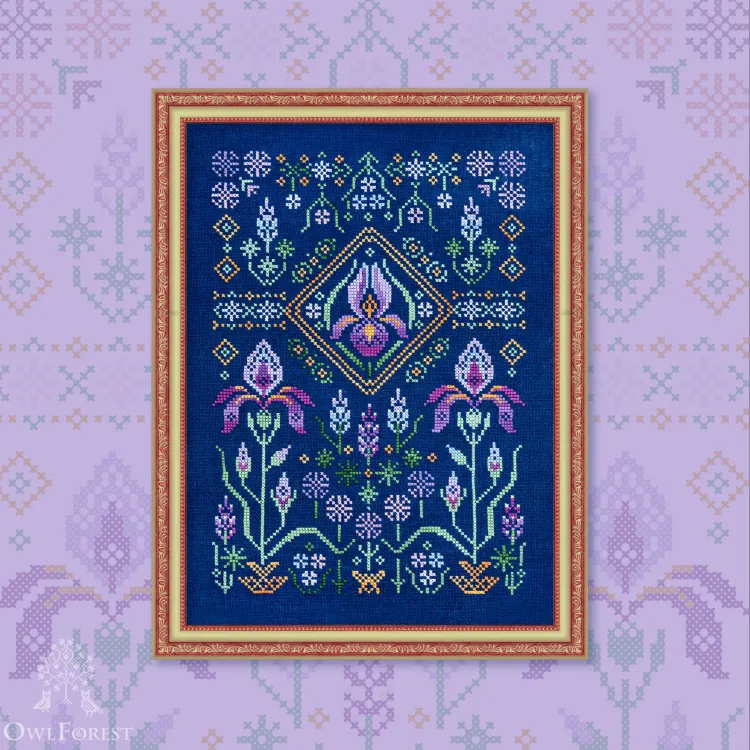 Digital embroidery chart “Irises”