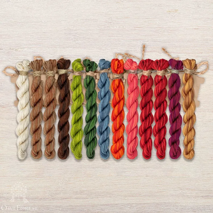 Set of OwlForest Hand-Dyed Threads for the “Borshch” Chart (Thread Trade n.a. Kirov)
