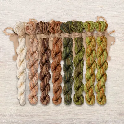Set of OwlForest Hand-Dyed Threads for the “Hazelnut” Chart (DMC)
