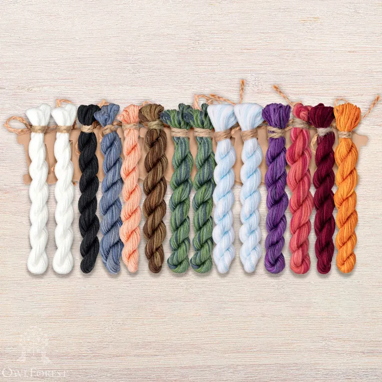 Set of OwlForest Hand-Dyed Threads for the “Nutcracker” Chart (Thread Trade n.a. Kirov)