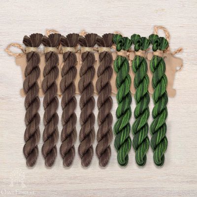 Set of OwlForest Hand-Dyed Threads for the “Hunter's Memories” Chart (Thread Trade n.a. Kirov)