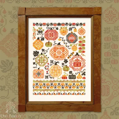 Printed embroidery chart “Pumpkin Quaker”