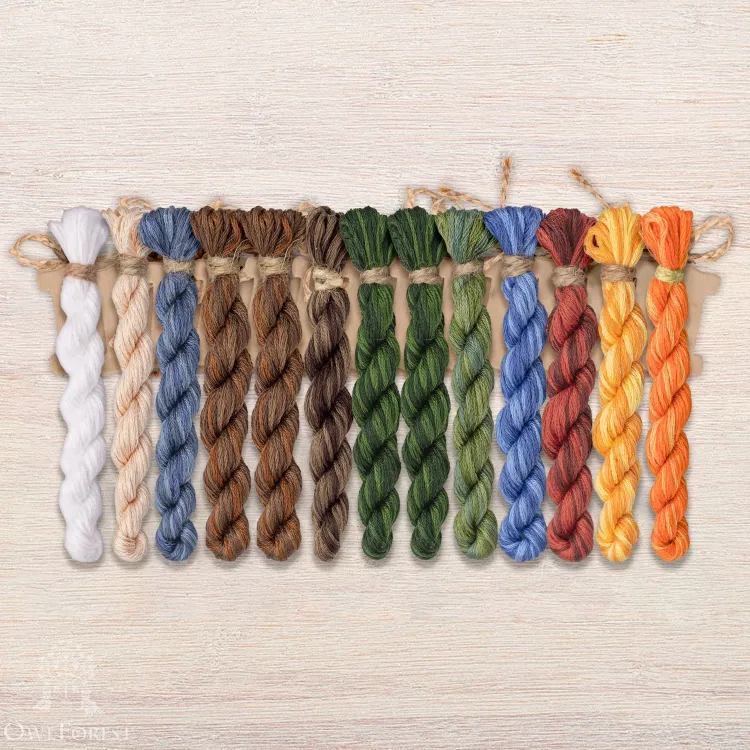 Set of OwlForest Hand-Dyed Threads for the “Little Red Riding Hood” Chart (DMC)