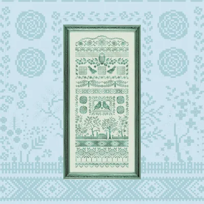 Digital embroidery chart “Birds in the Green Garden”