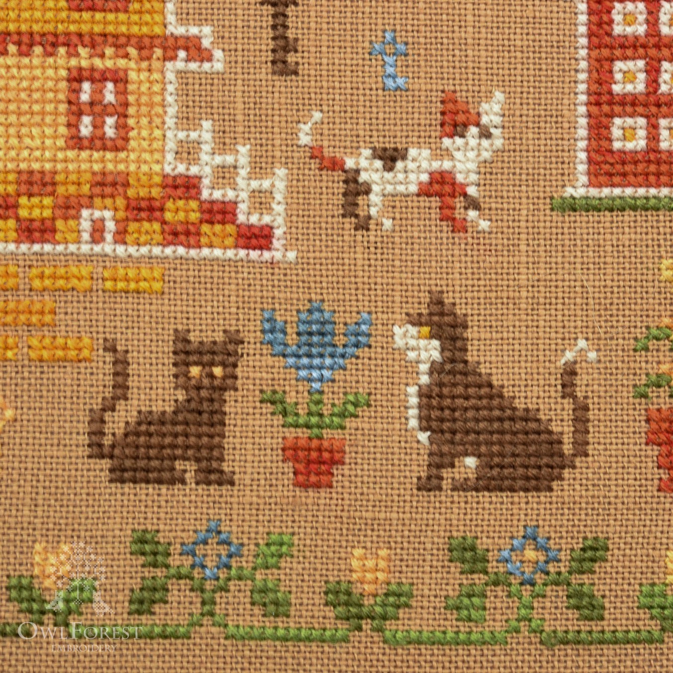 Embroidery kit “Bayun Cat” – Owlforest Embroidery