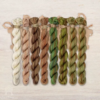 Set of OwlForest Hand-Dyed Threads for the “Hazelnut” Chart (Thread Trade n.a. Kirov)